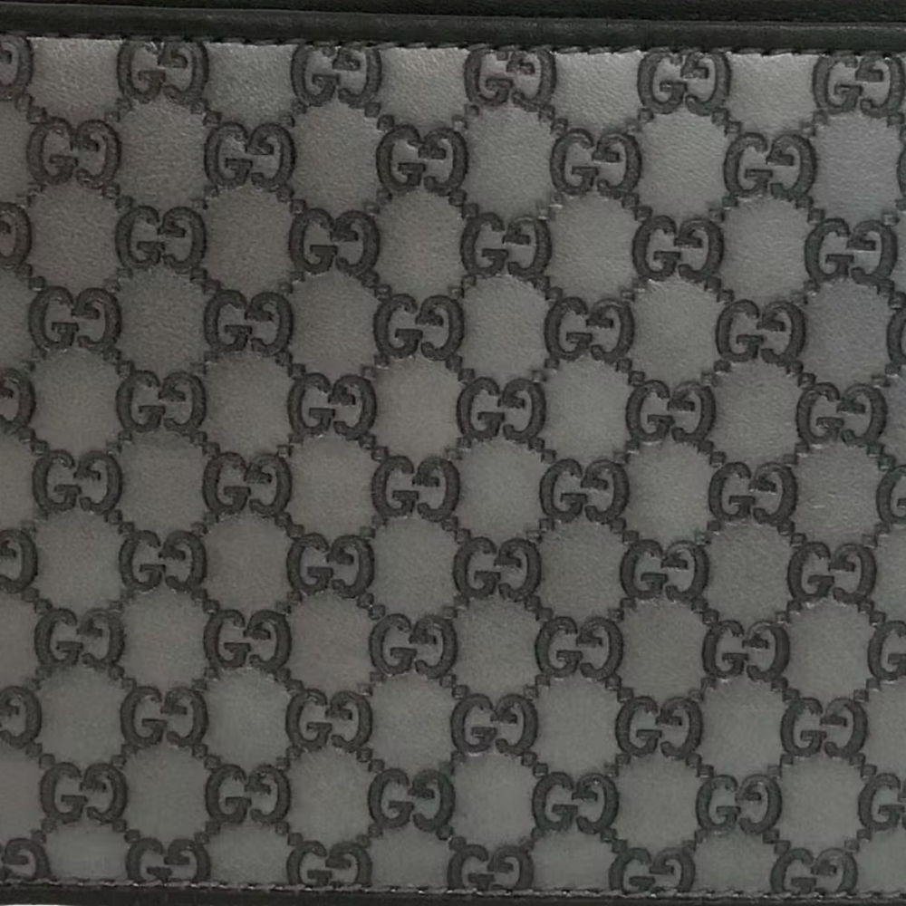Gucci guccisimo silver/black men's bi-fold wallet